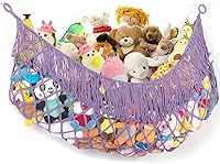 Vista 15 de Hamaca para animales de peluche, extra grande de 56 pulgadas de largo, almacenamiento de animales de peluche, red de soporte para animales