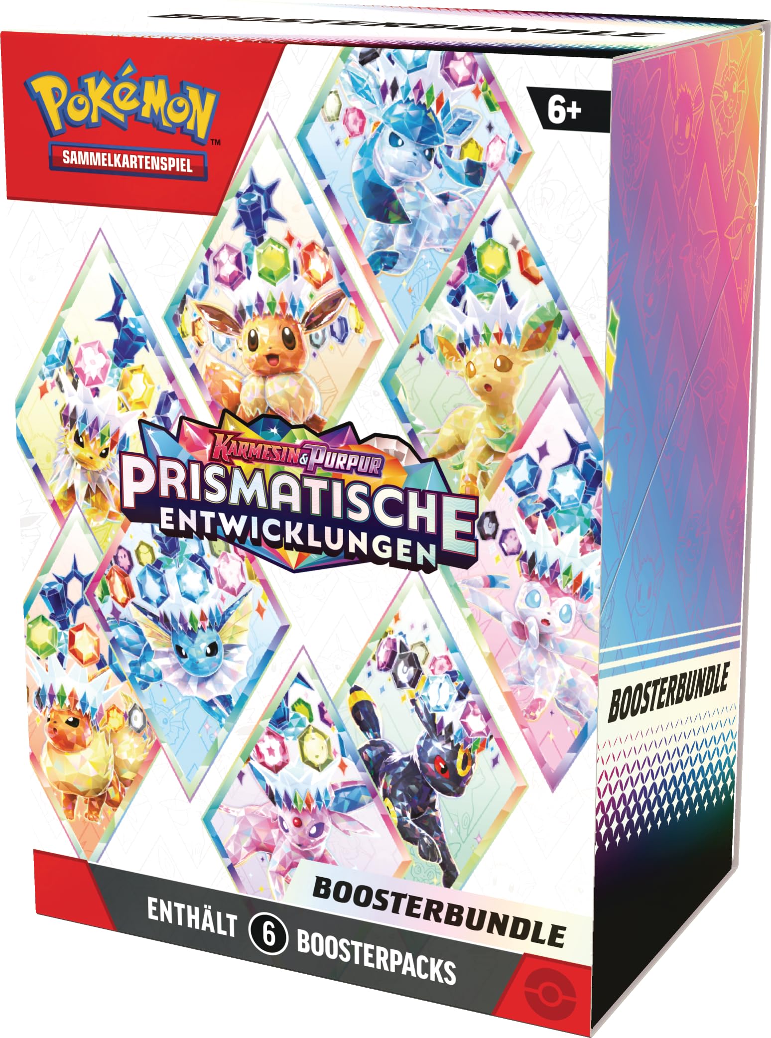 Pokémon - Gra karciana kolekcjonerska: Boosterbundle Karmesin & Purpur – rozwój pryzmatyczny (6 Boosterpacks)