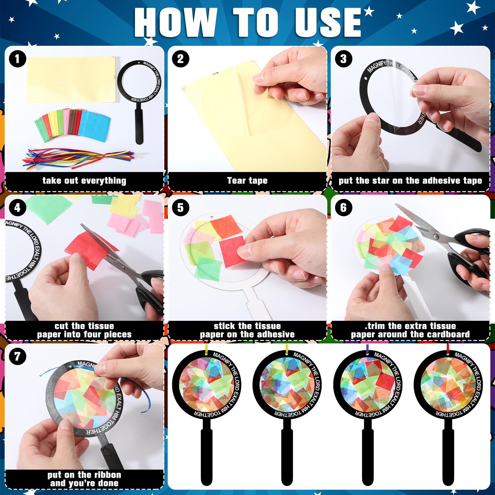 Motipuns 32 juegos de atrapasueños, kits de manualidades cristianas religiosas VBS Craft efecto vitral, kit de papel de seda para la escuela dominical, resurrección, arte de ventana (Vbs Sunday School