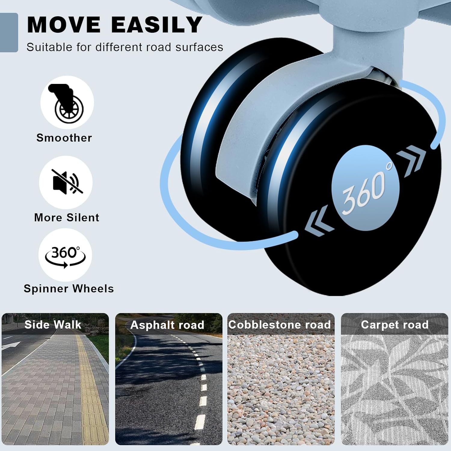 AnyZip Luggage Sets 2 Piece Aluminum Frame Carry On and Checked Suitcase PC ABS Hard Shell TSA Lock No Zipper(Hazeblue, 20/28)