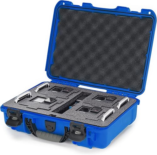 Nanuk 910 Estuche rígido impermeable con inserto de espuma para cuatro GoPro Hero 9 y 10 - Azul (910-4GOPH98)