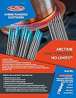 Vista 6 de ArcTime TIG - Electrodos de tungsteno de mezcla de tierras raras, no radiactivos, no toriados híbridos prémium (azul cielo, EWG) 1/16 pulgadas x 7