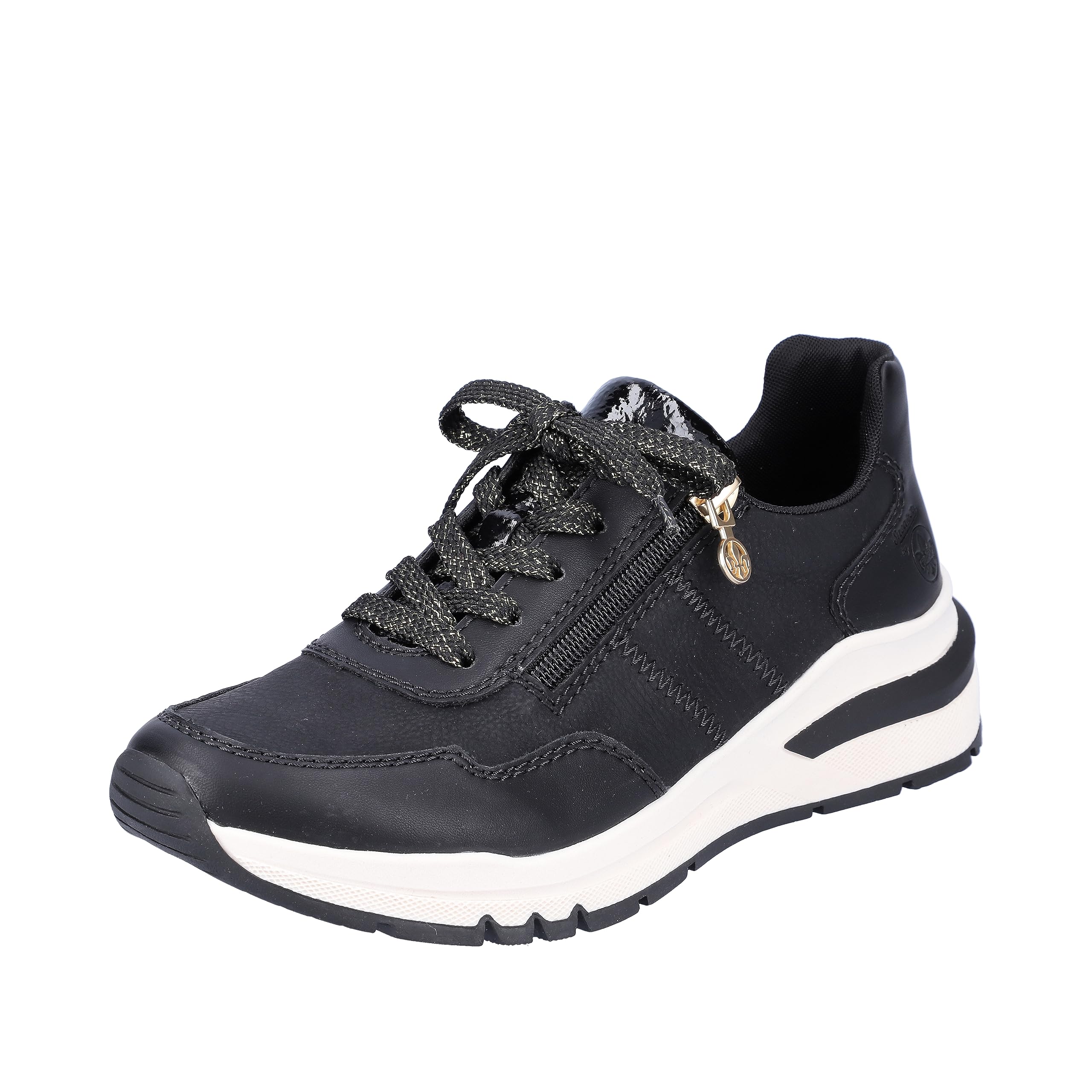 Rieker Women's Comfortable Shoes, M6601, Women's lace-up Shoes, Loose Insole, Black 00, 3.5 UK