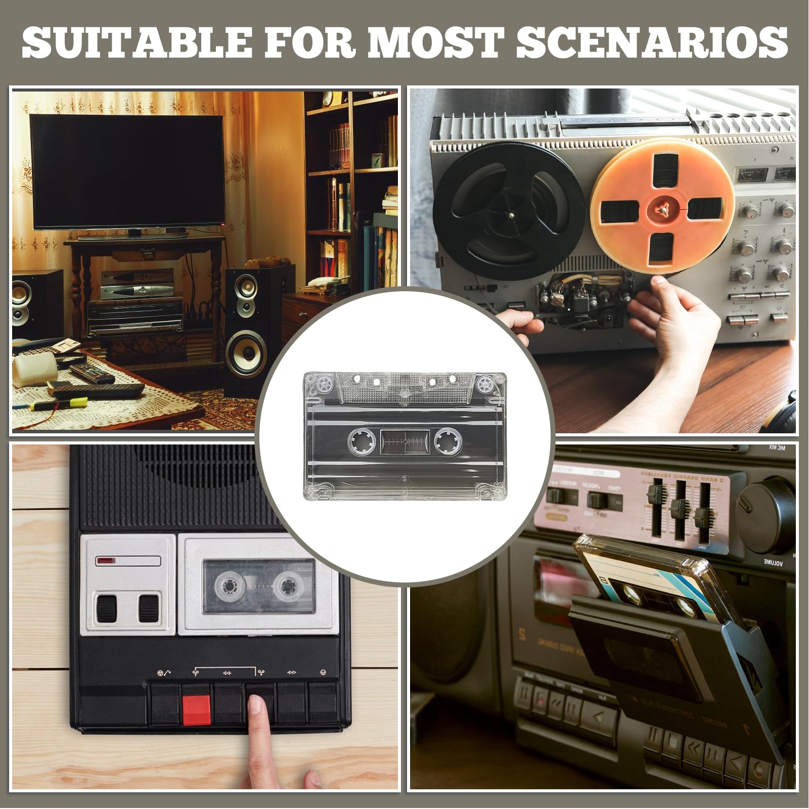 Cassette Audio Musicassette Vergini: 5 Scatola 60 Minuti Audiocassette Vergini, Cassette Audio Vuote, Trasparente in Plastica Cassette Audio per Conferenze, Seminari, Registrazione Quotidiana