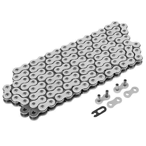 Miniatura 6 de Caltric Cadena de transmisión blanca de 525 pasos de 120 eslabones sin perforación compatible con ATV  UTV  Quad  Lado X lateral  motocicleta