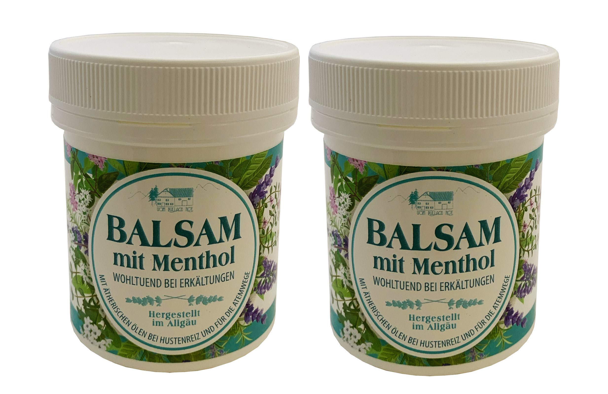 2x Balsam mit Menthol 125ml für Erkältungen, hustenwirksame Erkältungssalbe, Wohltuend bei Erkältungen aus dem Allgäu