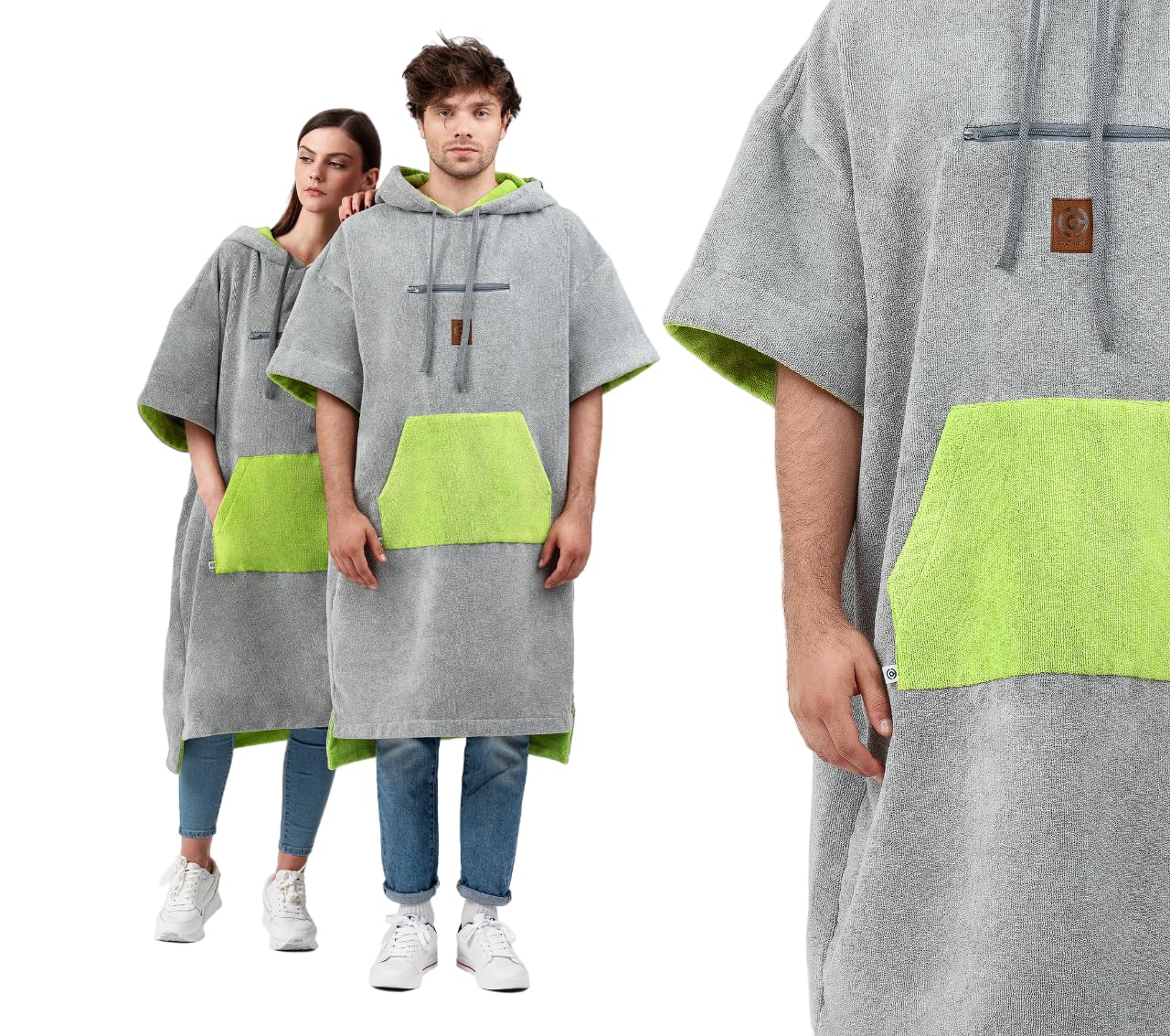 CULTHOOD Poncho Surf Toalla Playa Mujer, Hombre y Adolescentes, Bata Manta Cambiador Surf con Cremallera Bolsillo Toalla Microfibra Playa Grande Noches frías.