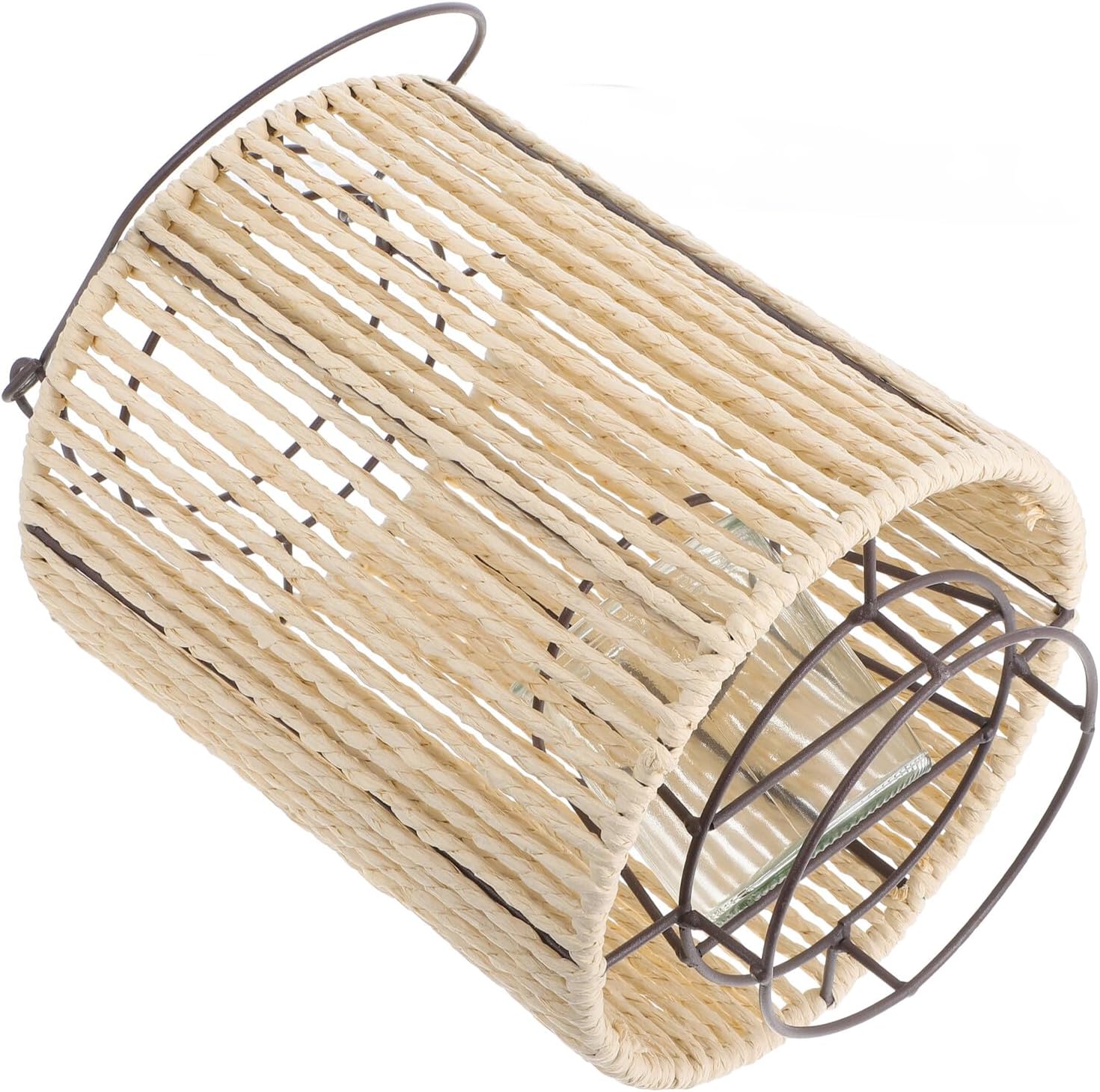 Rustic Handheld Candle Lantern Decorative Candle Holder Vintage Rustic Candlestick for Home and Coffee House Décor