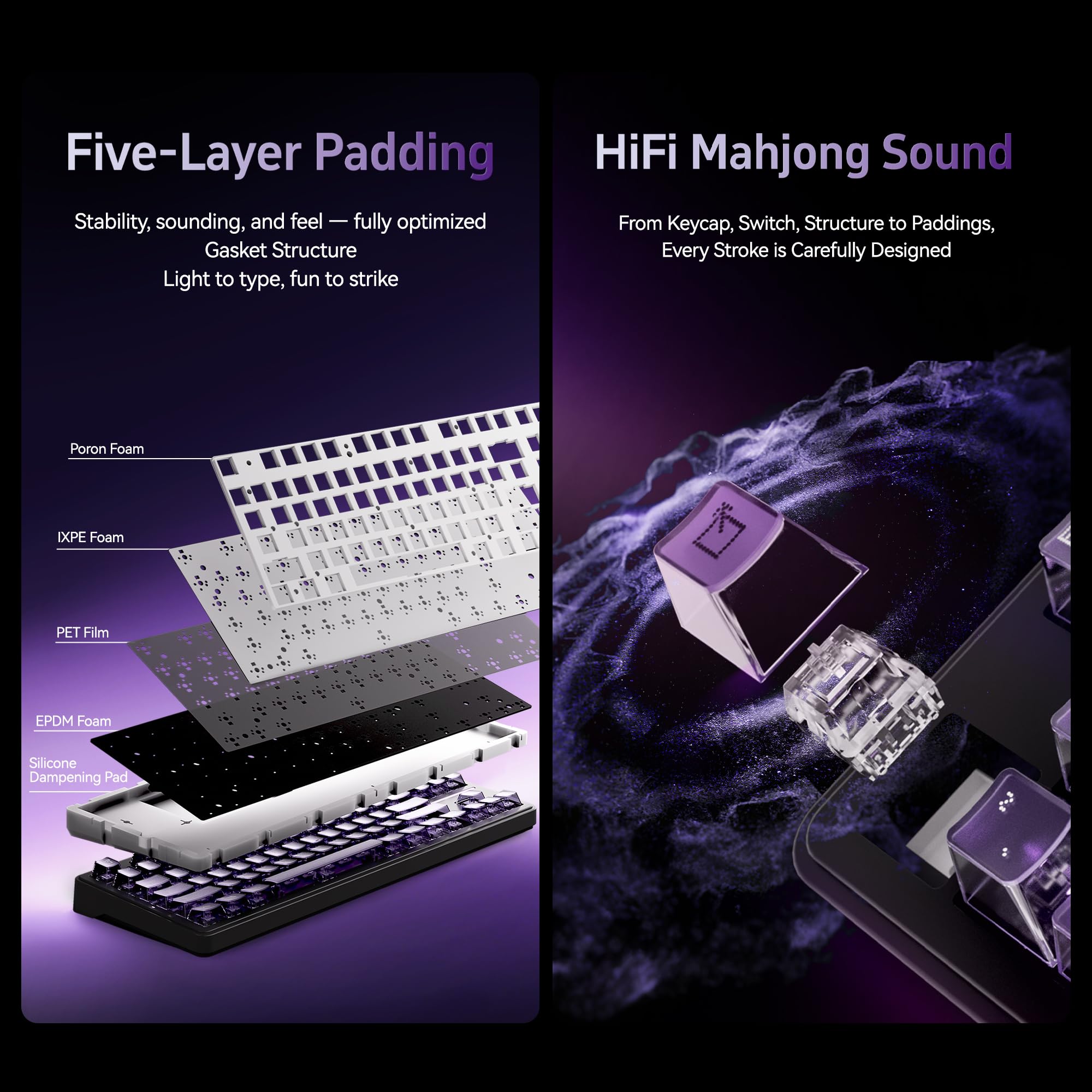 Amazon.com: ATK A87 Pro Wireless Mechanical Keyboard, 87-Key TKL