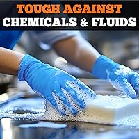 Vista 3 de TitanFlex Nitrile Exam Gloves, Blue, 6-mil, Heavy Duty Nitrile Gloves, Mechanic Disposable Gloves, Latex Free, Powder Free