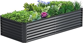 8x2x2FT Galvanized Raised Garden Bed,Galvanized Planter Boxes Outdoor, L...