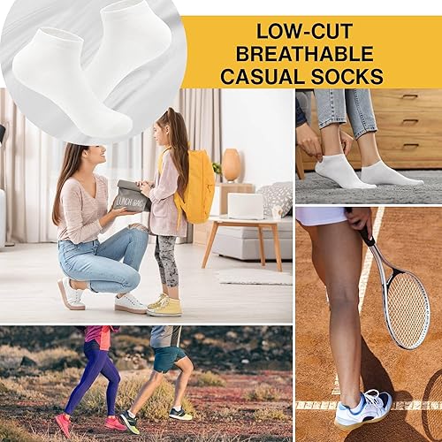 Miniatura 5 de Calcetines de tobillo para niños, calcetines de corte bajo invisibles para niños y niñas, paquete de 25 pares a granel para la escuela, tallas de 1