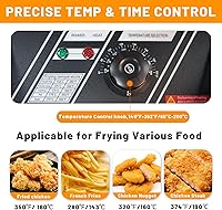 Vista 3 de Freidora eléctrica comercial con canasta, freidora de acero inoxidable de doble tanque de 18.2 cuartos de galón/17.2 L, gran capacidad