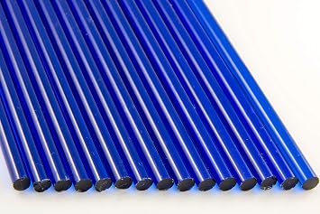 Devardi Glass Boro Rods, 1 lb, COE 33, Medium Blue D Borosilicate Solid Rods