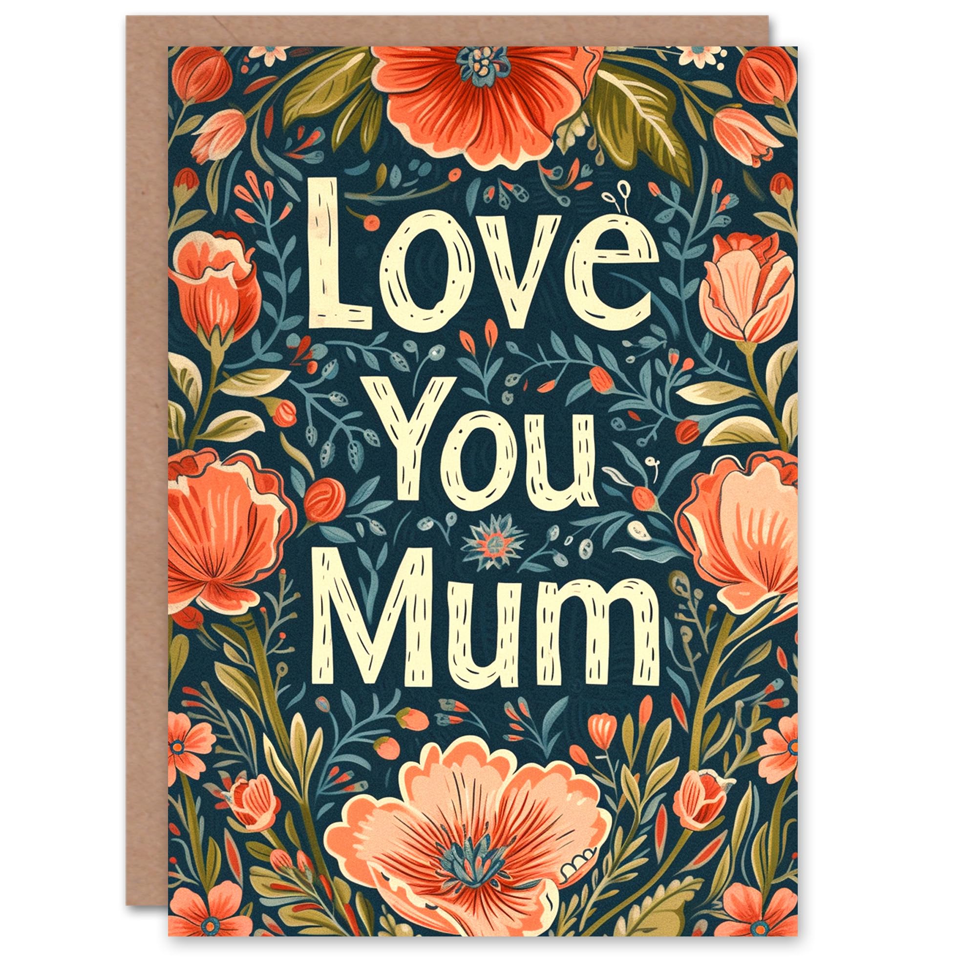 Artery8 Mother's Day Greeting Card Love You Anemone Flower Design For Mum