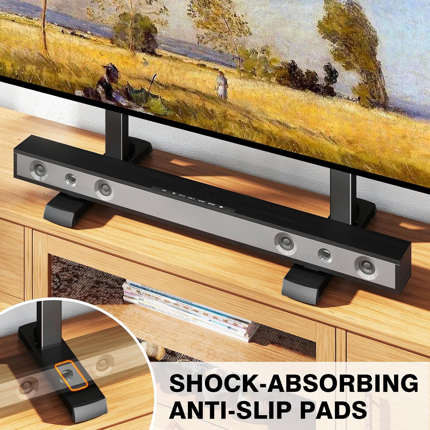 Universal TV Legs, Table Top TV Stand Base with Height Adjustable for Most 37 to 86 Inch TVs, Wobble-Free Replacement with Cable Management, Holds up to 150lbs, Max VESA 800x600mm, Black (Black)