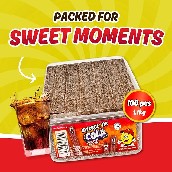 Sweetzone Cola Belts 100 Pcs 1.1kg