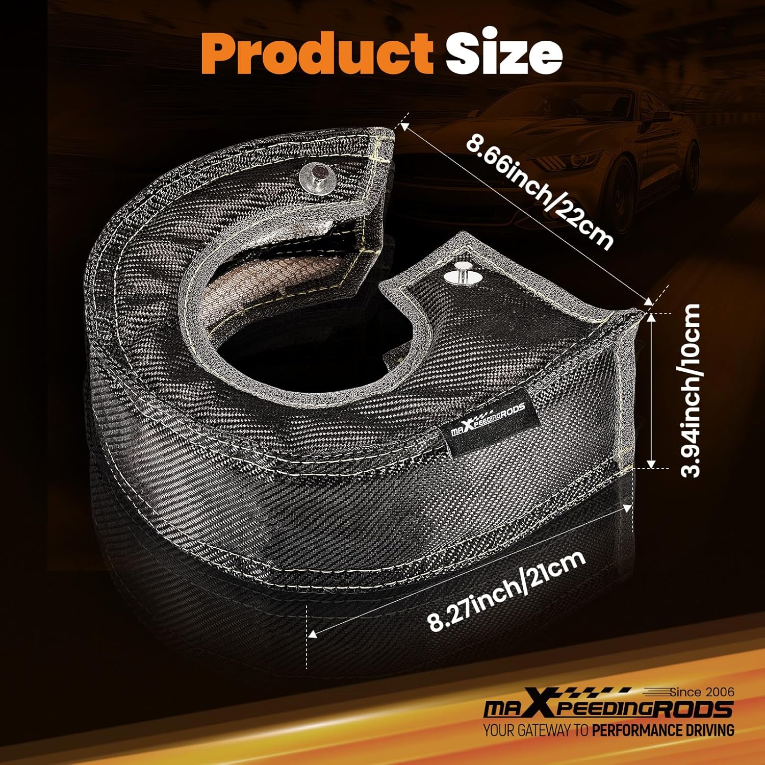 maXpeedingrods T4 Carbon Fiber Turbo Blanket Turbocharger Heat Shield Cover with Fastener Springs for GT30 GT32 GT35 GT37 GT40 GT42 GT47 GT55 Turbo