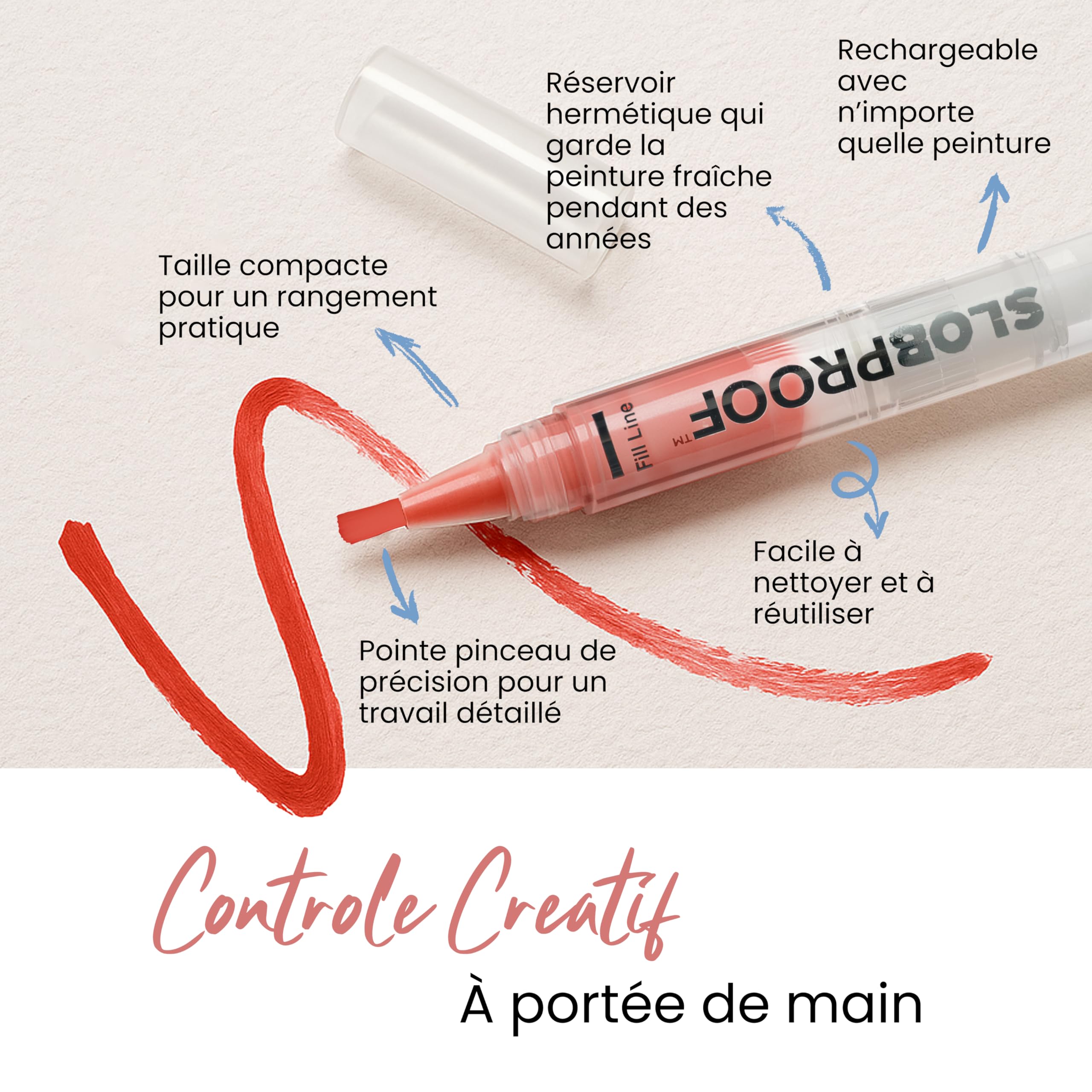 Slobproof Paint It! Stylos de Peinture & Décoration Rechargeables, Pour Maison, Bricolage, Arts, Hobbies & Scrapbooking, Lot de 5