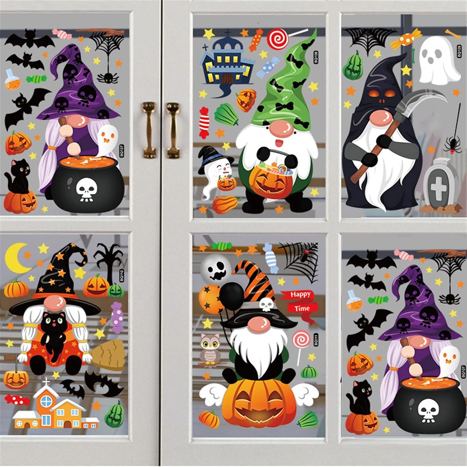Halloween Window Cling Stickers for Halloween Decorations, 1 Sheet Halloween Door