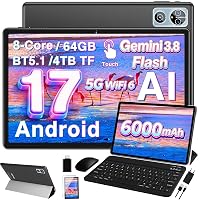 Tablet 10 Pollici Android 17 Tablets con Gemini AI 3.8,GMS, Tablets 5G+2.4G WIFI 6,8