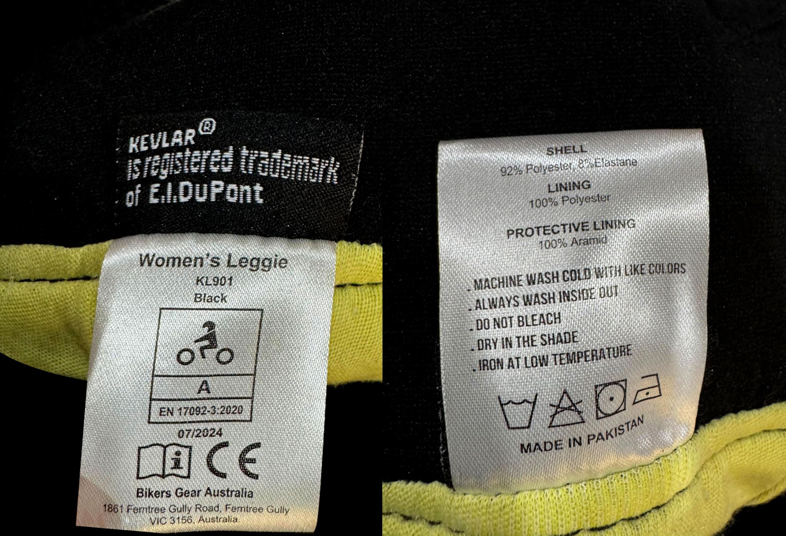 Bikers Gear - Leggings protectores de motocicleta para mujer, transpirables, elásticos, ajustados, con armadura Ce extraíble