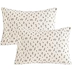 NTBAY 2 Pack 100% Natural Jersey Cotton Toddler Pillowcases, Super Soft and Breathable Travel Pillow Cases with Envelope Closure for Nursery, 13x18 Inches, Pink and Ivory Floral