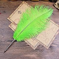 Vista 5 de Bolígrafo de pluma de avestruz novedoso, bolígrafo de firma para escribir, regalo, suministros escolares, de oficina, regalo de boda, regalo de Negro