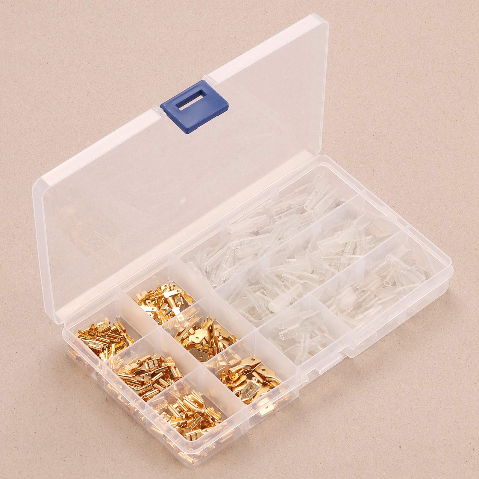 270Pcs 2.8Mm 4.8Mm 6.3Mm Fil Connecteur Spade Mâle Et Femelle Rapide