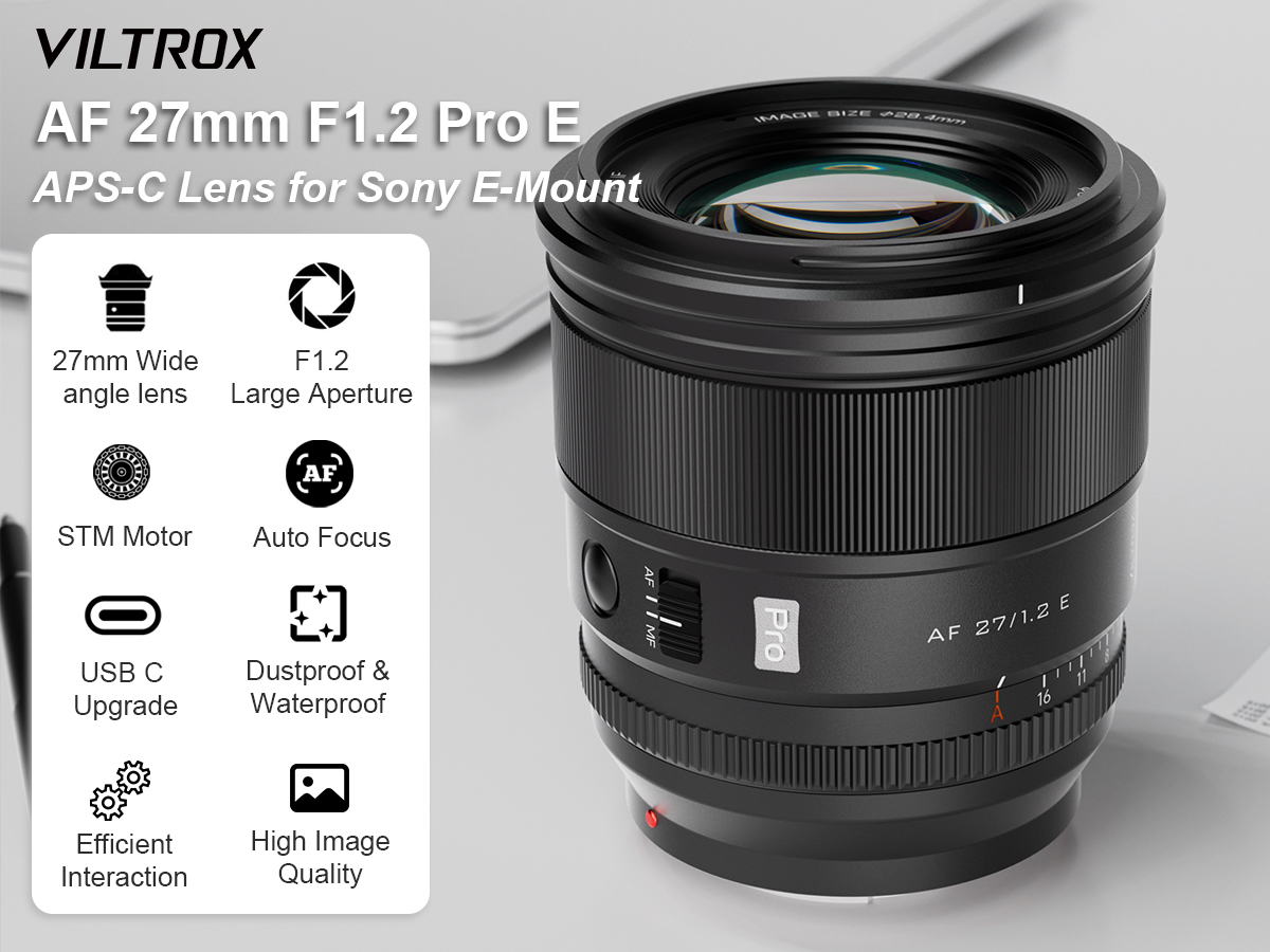 【美品】VILTROX AF 27mm F1.2 Pro Eマウント sony用 Viltrox AF 27mm F1.2 Pro APS-C Lens for Sony E-Mount