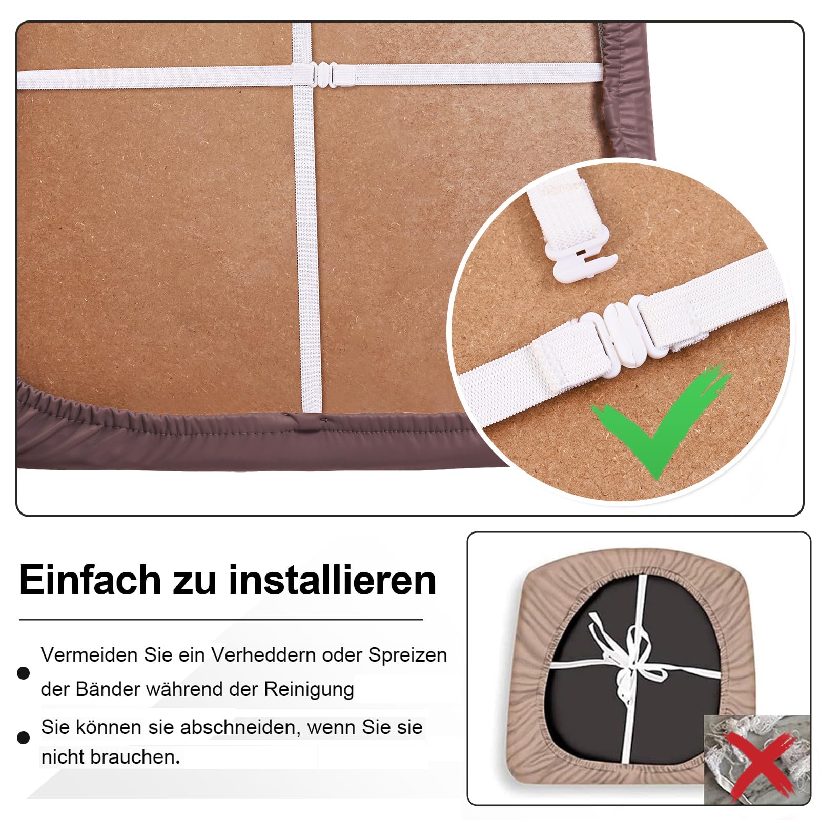 Alishomtll Set di 4/6 coprisedili in PU, in pelle stretch, impermeabili, rimovibili e lavabili, per sedie da pranzo, per sala da pranzo, cucina, matrimonio, giardino, ufficio (colore caffè, 6 pezzi)
