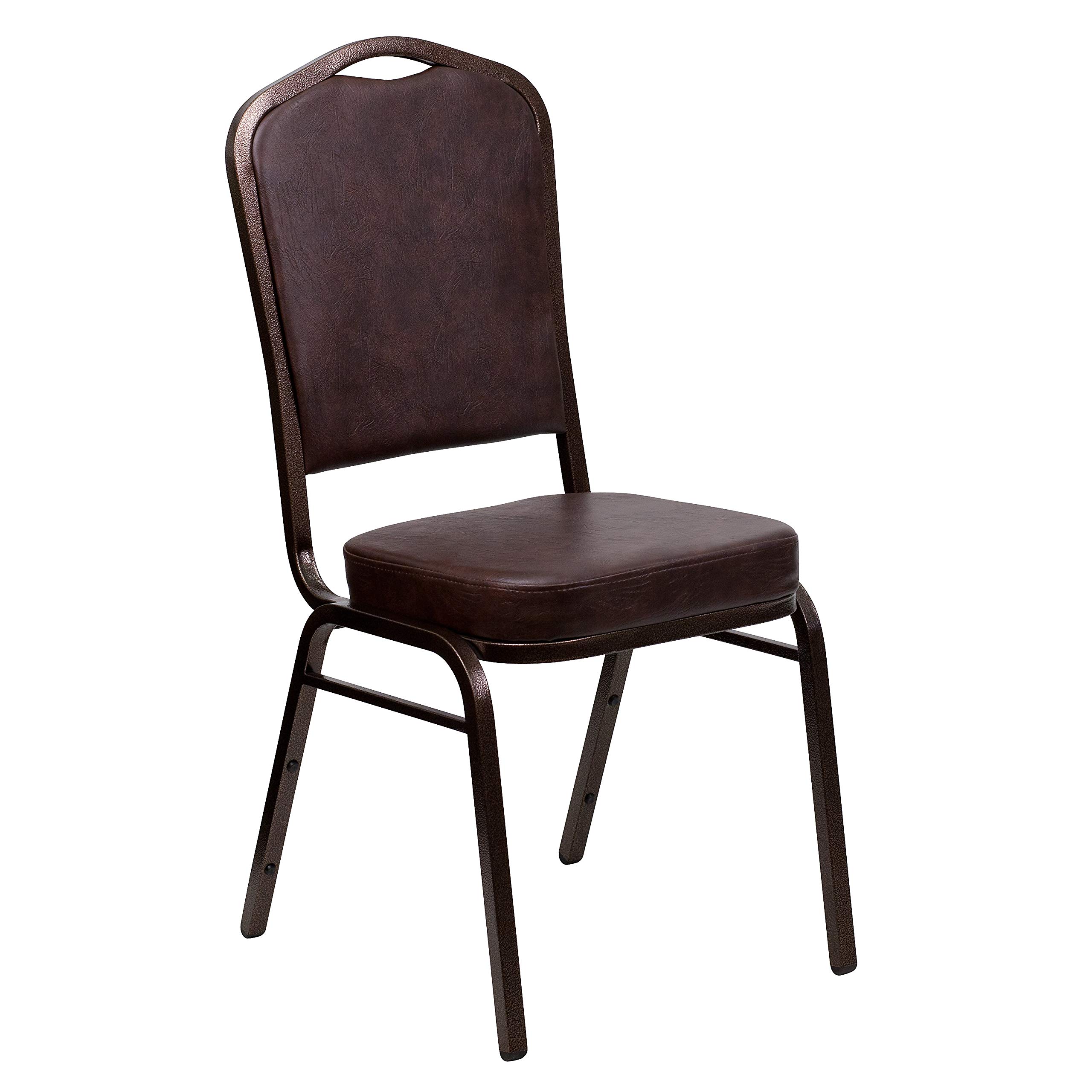 Flash Furniture Brown Vinyl/Copper Vein Frame / Set of 1 / Contemporary Stacking Chairs
