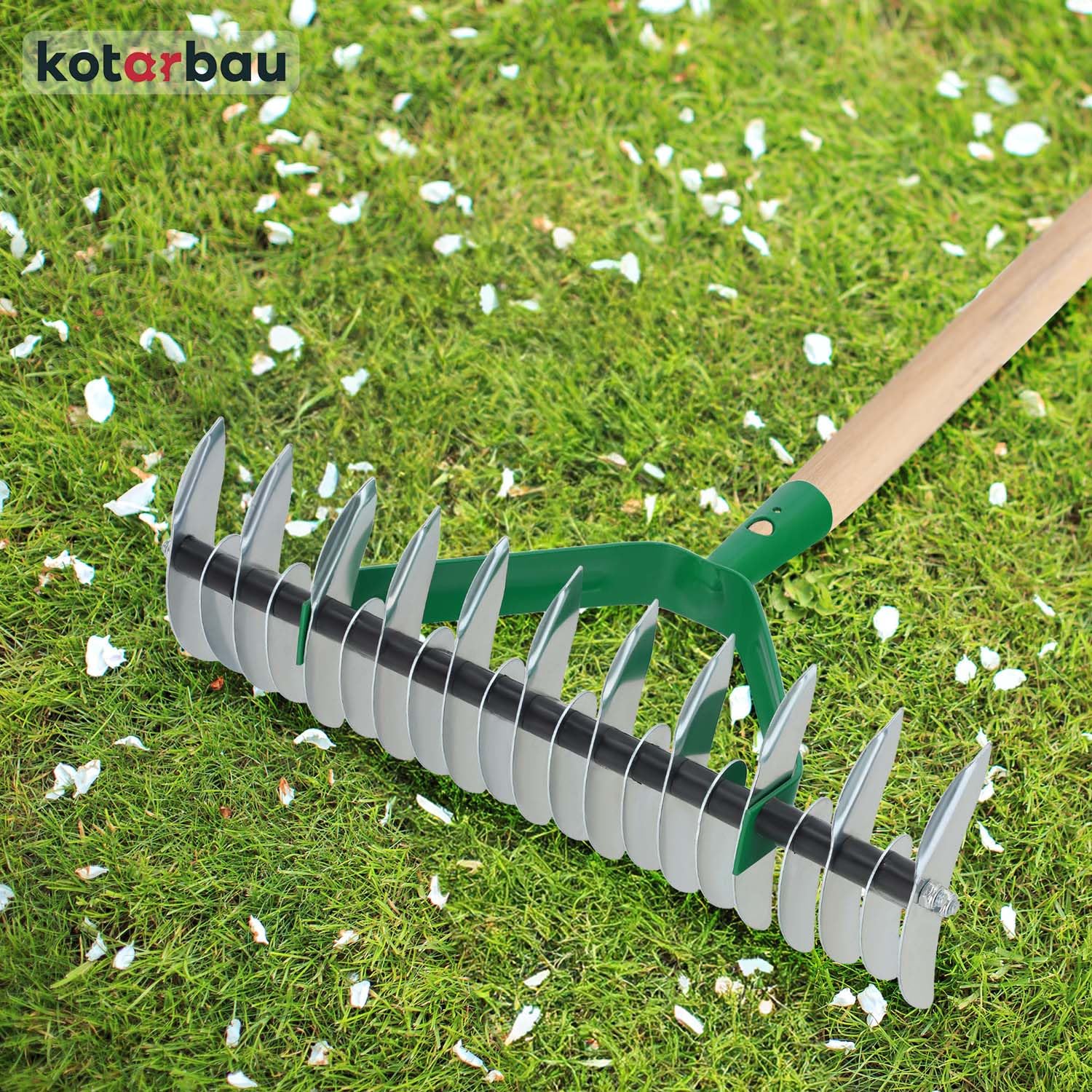 KOTARBAU® Outil de scarification double face utile pour améliorer la qualité de la pelouse dans votre jardin