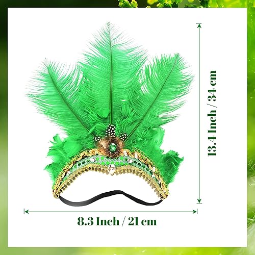 Miniatura 2 de Diadema de Mardi Gras, diadema de Mardi Gras para mujeres y niñas, tocado de plumas de carnaval para fiesta de disfraces de Hawái