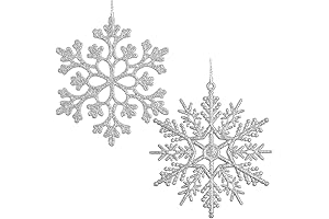 DearHouse 36Pcs Christmas Glitter Snowflake Ornaments