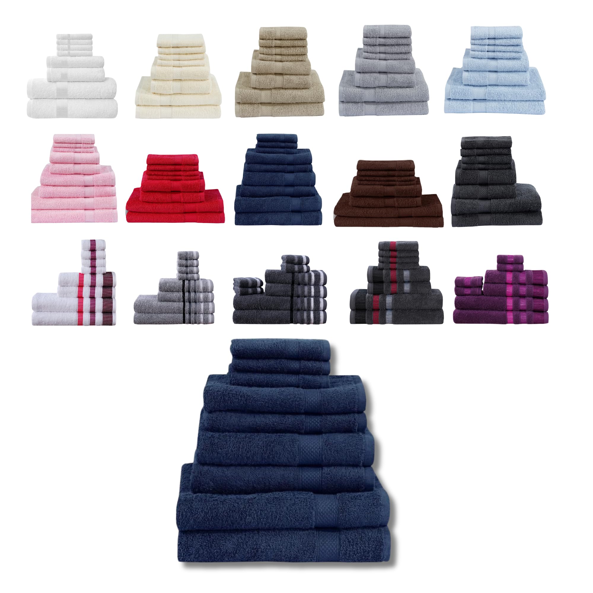 Northern Luxe 8-Piece Towel Bale Set – Includes 4 Face Towels, 2 Hand Towels & 2 Bath Towels – 600 GSM Egyptian Cotton, Ultra Soft, Absorbent & Durable – Navy Blue