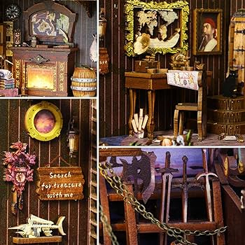 Amazon.co.jp: DIYブックヌークキット - 海賊船長のアデン船 3D