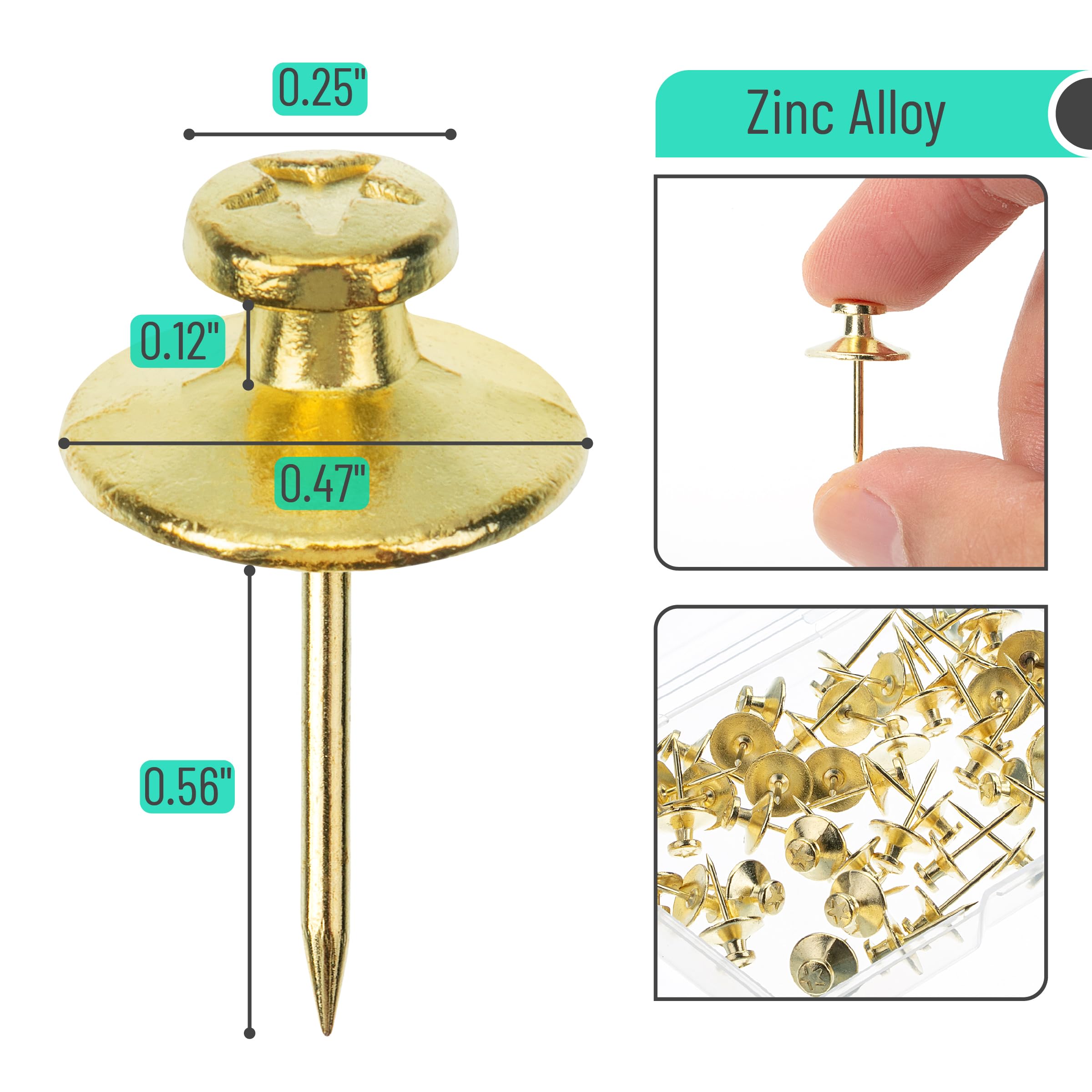 Mr Pen Double Headed Picture Hanging Nails, 50 Pack