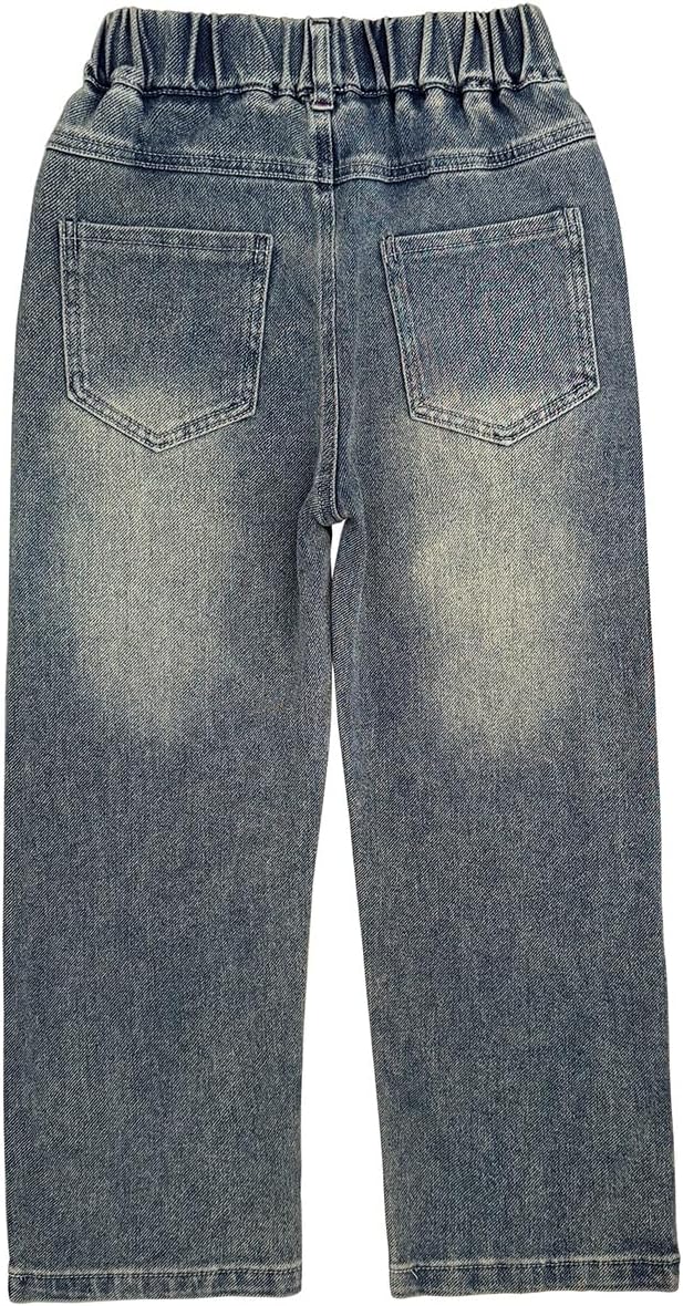 Peacolate 5-12Years Spring Fall Clothingsets Kid Little&Big Girls Pullover Long Sleeve T Shirt and Embroider Butterfly Jeans - Image 6