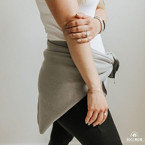 Vista 7 de Poncho transpirable para lactancia Elegante bufanda multiusos para lactancia materna, funda de asiento de coche y manta de bebé para madres modernas