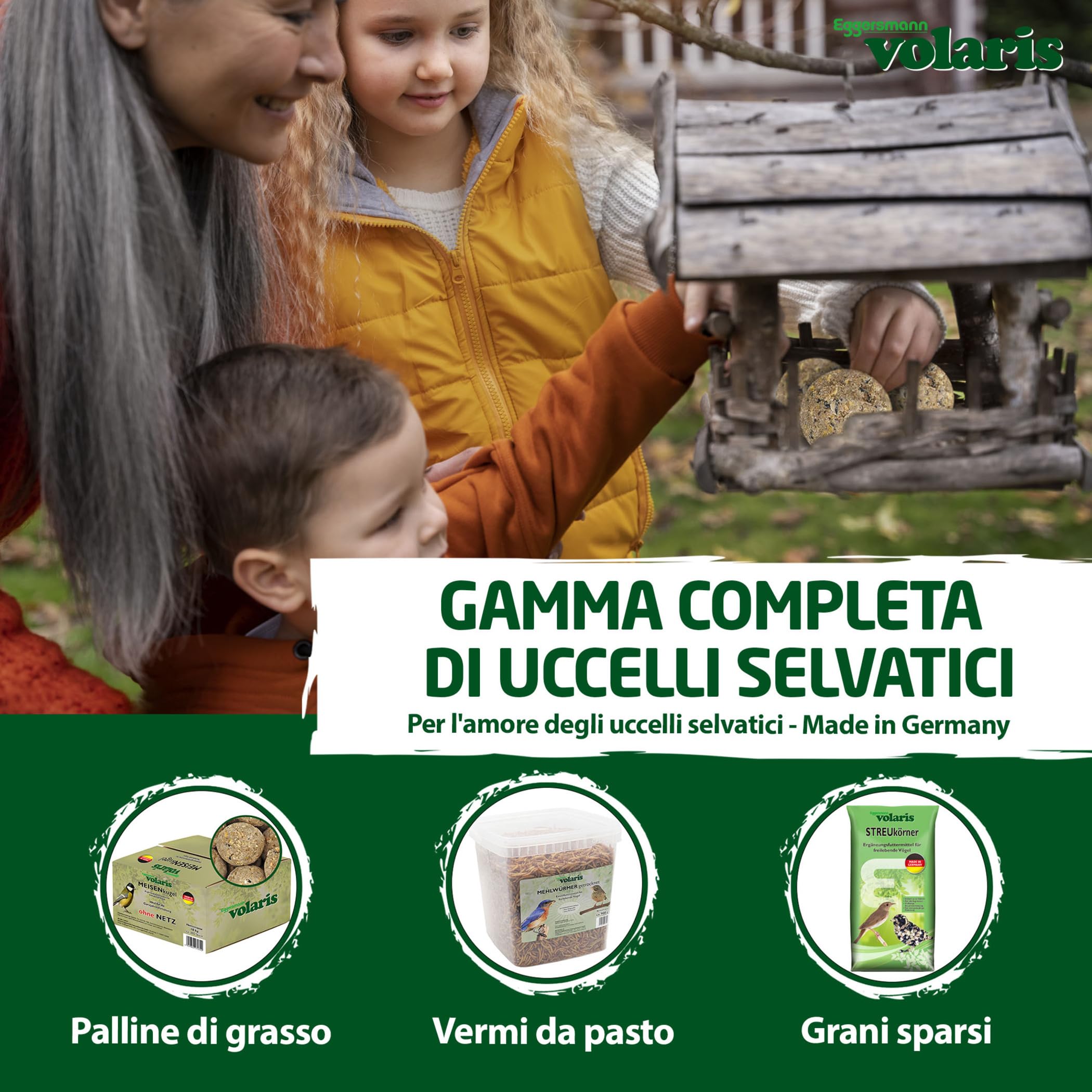 Eggersmann volaris Farina d'avena 8 x 2 kg – Mangime per uccelli selvatici – Farina d'avena ideale anche come mangime per animali per ricci, conigli e roditori – Mangime per uccelli selvatici adatto