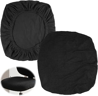 2 Pieces Chair Covers Elastic Black Office Chair Slipcover Dust Protector Chair Covers Removable Washable Chair Slipcovers Chair Seat | dammskydd, stolskydd, avtagbart tvättbart överdrag för stolar, stolsöverdrag för kontorsstol, säte