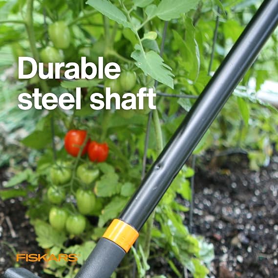 Fiskars Tiller Cultivator for Garden and Lawn, Extendable (40- 60) Gardening Hand Tool, Telescoping Rotary Hand Cultivator Tool for Soil or Reseeding Grass