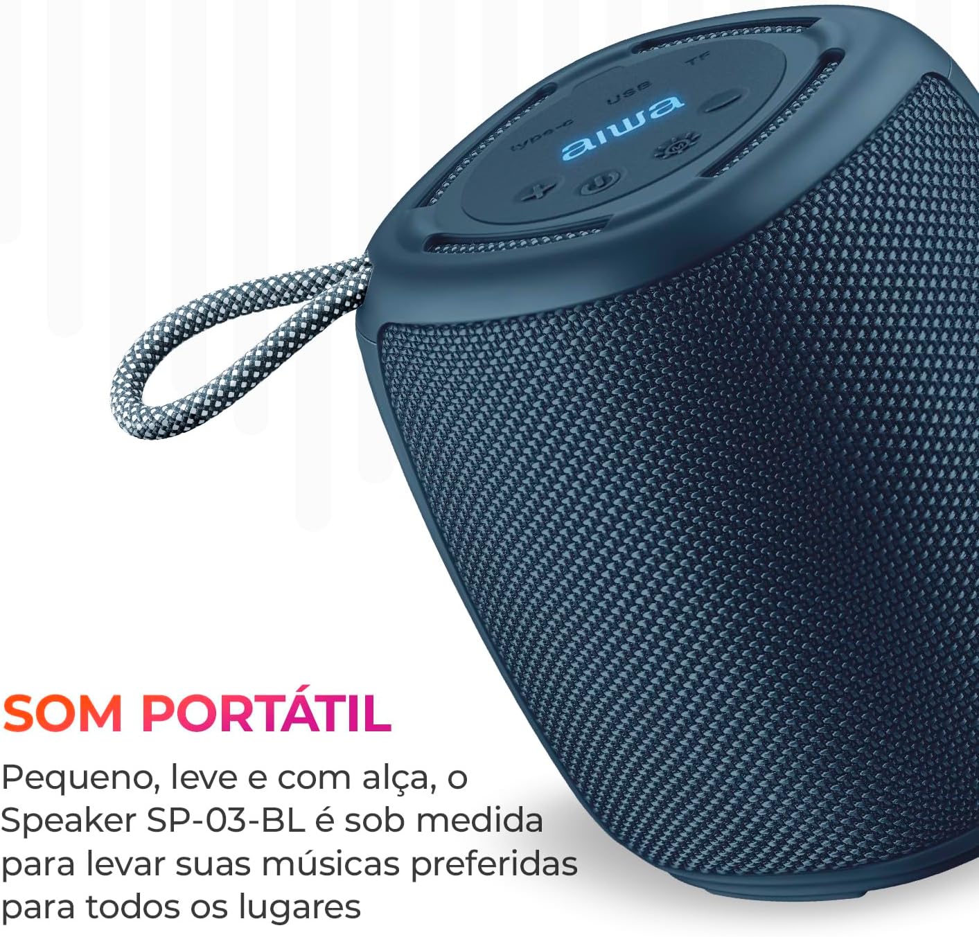 81TdrdLJr4L._AC_SL1500_ Caixa de Som Speaker AIWA SP-03-BL Bluetooth IPX4 RGB