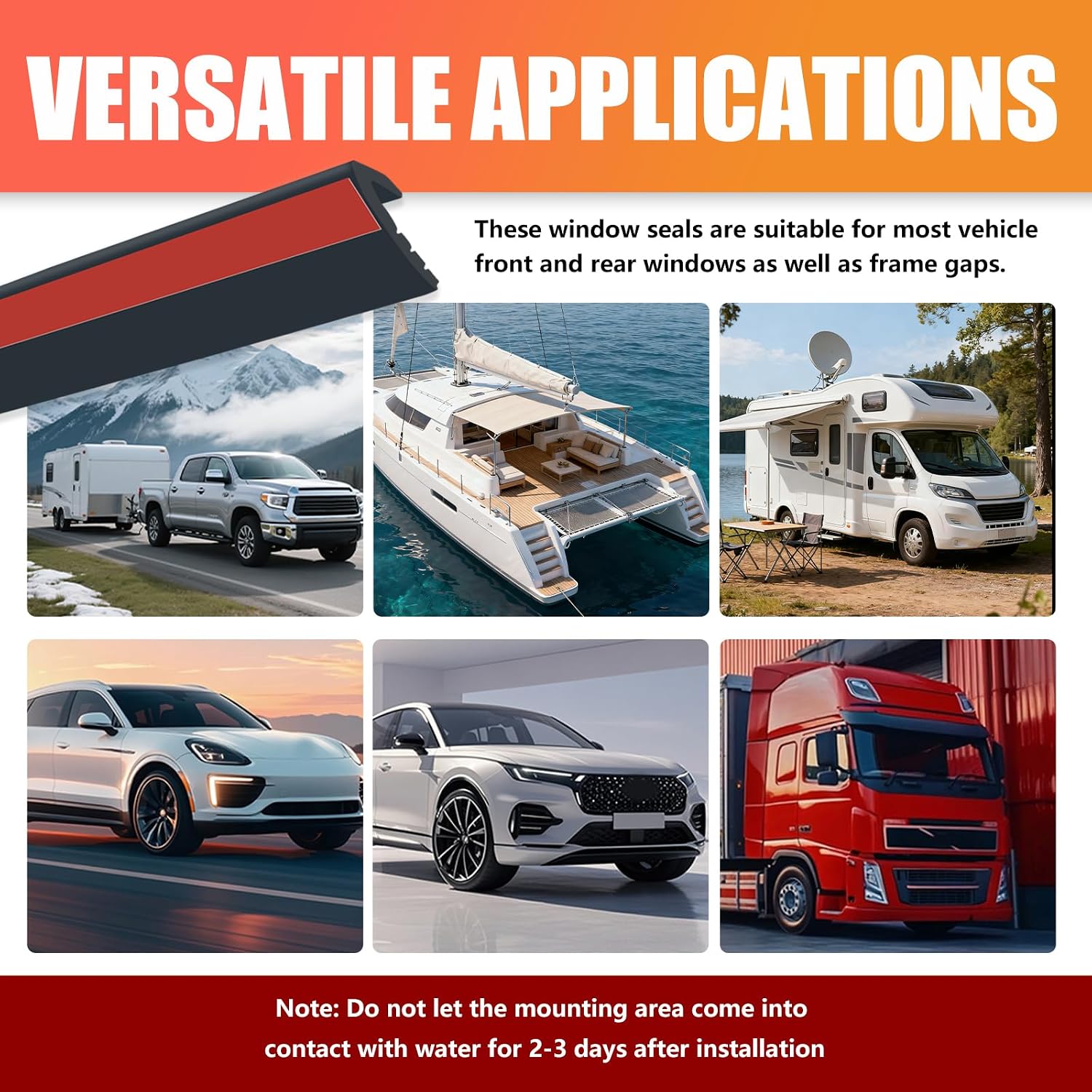 13Ft V-Shaped Car Window Weather Stripping,Flexible Rubber Car Weather Window Seal Strip with Trim Removal Tool,Universal Automotive Weathers Stripping Cars Accessories