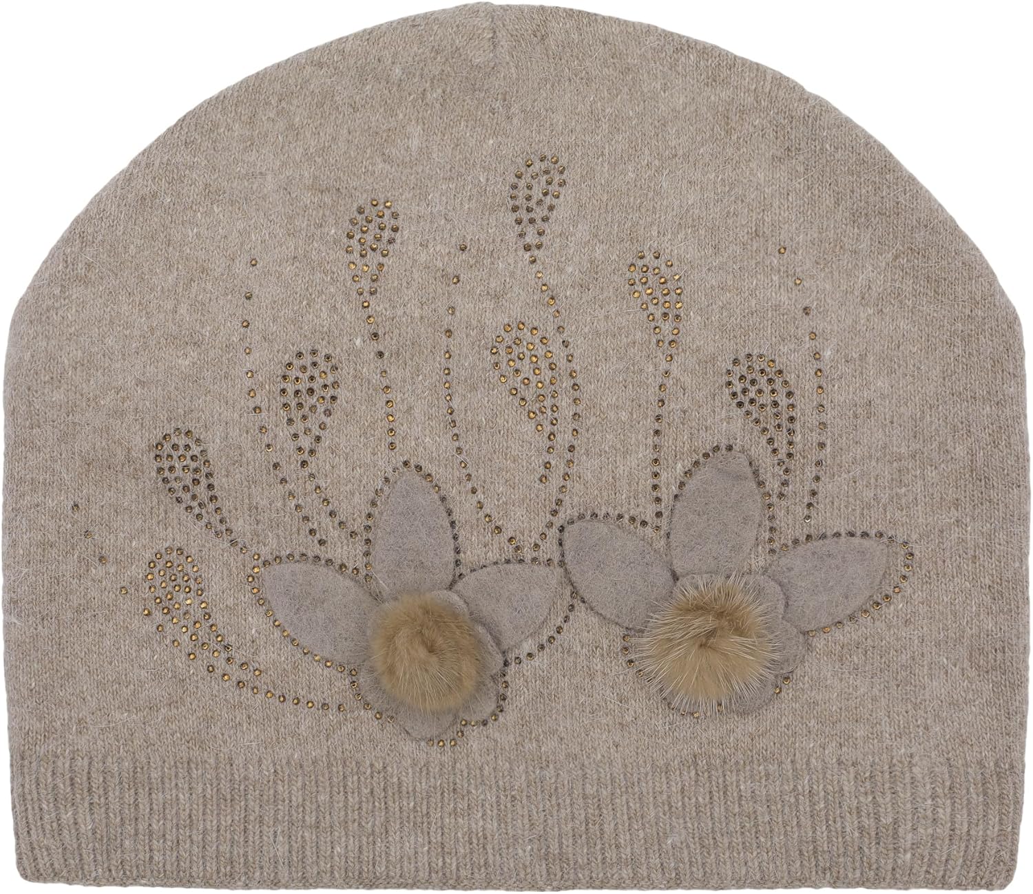 ZLYC Women Floral Slouchy Beanie Hat Double Layer Winter Knit Skull Cap - Image 5