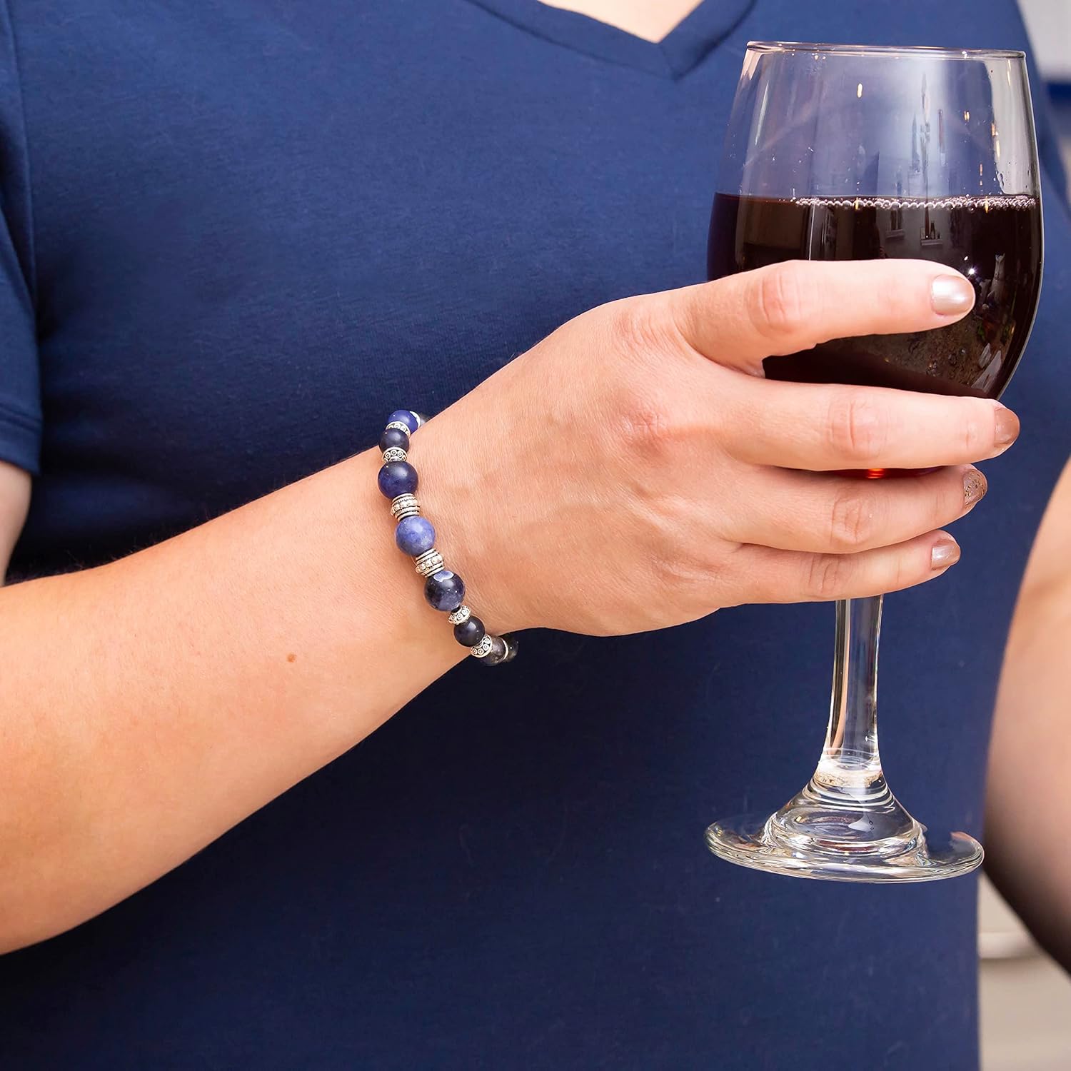 STRETCH Medical Alert Bracelet, Interchangeable Replacement Medical Bracelet, ID TAG NOT INCLUDED, Natural Stone