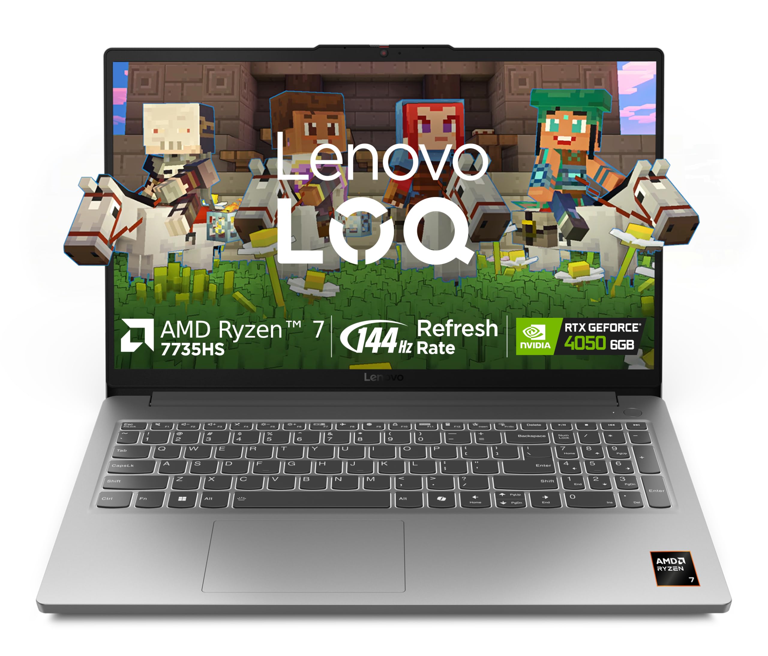 Lenovo LOQ Essential AMD Ryzen 7 7735HS | NVIDIA RTX 4050 6GB (16GB RAM/512GB SSD/144Hz Refresh Rate/15.6" (39.6cm)/Windows 11/Office Home 2024/3 Mon. Game Pass/Grey/1.8Kg), 83S000GLIN Gaming Laptop-image-21