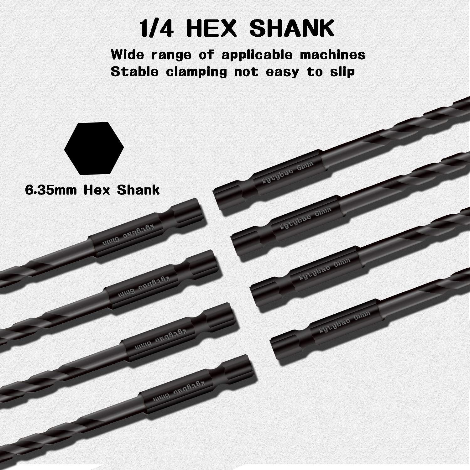 Brocas de mampostería de 6 mm, juego de 8 brocas de hormigón de 6 mm para baldosas, ladrillo, plástico y madera, punta de carburo de tungsteno, ideal para espejo de pared y azulejos de