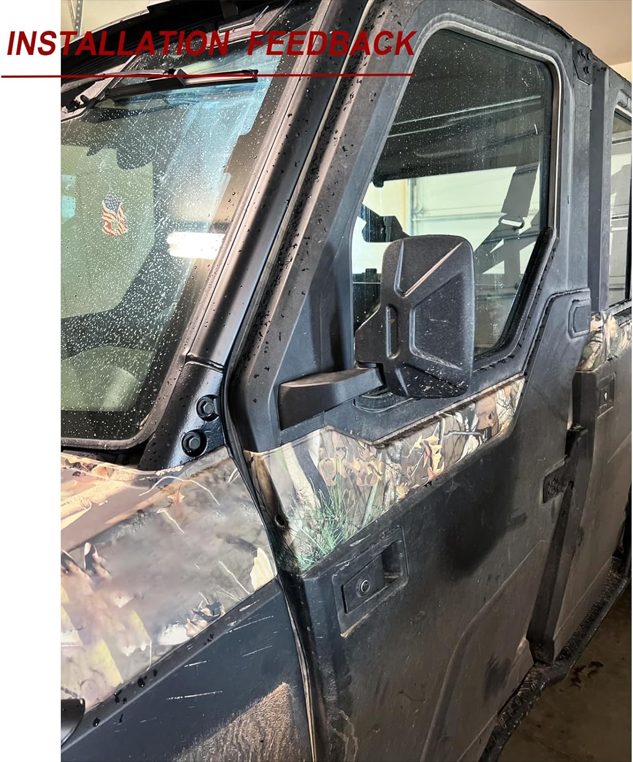 Wsays Side Rear View Mirrors Compatible with Polaris Ranger SP570/1000/XP1000/Crew XP 1000/Crew/Northstar Pro XD 2018-2025(ONLY FOR FULL DOORS) - Image 4